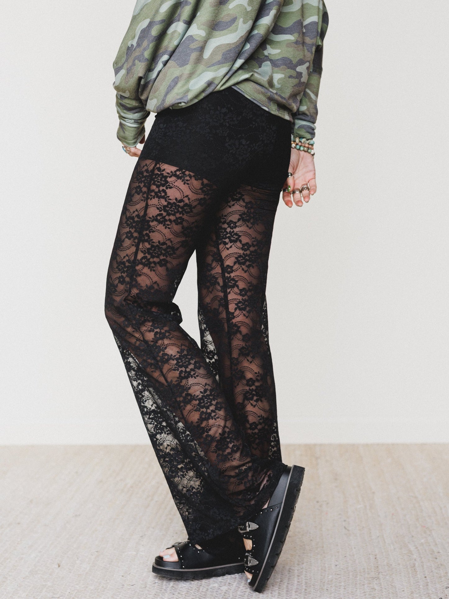 All In Time Lace Pants - Black