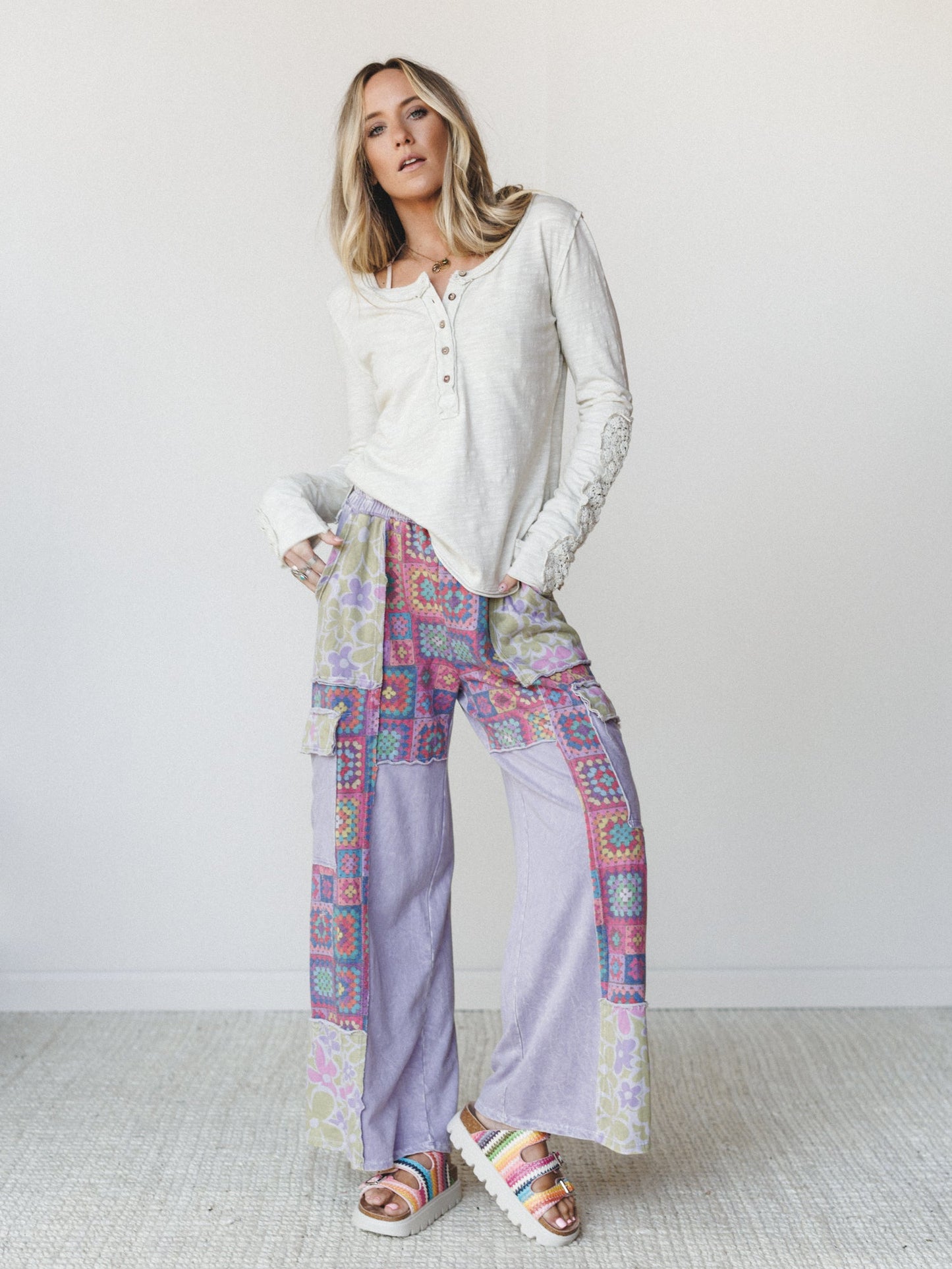 Desert Collage Pants - Moonbeam