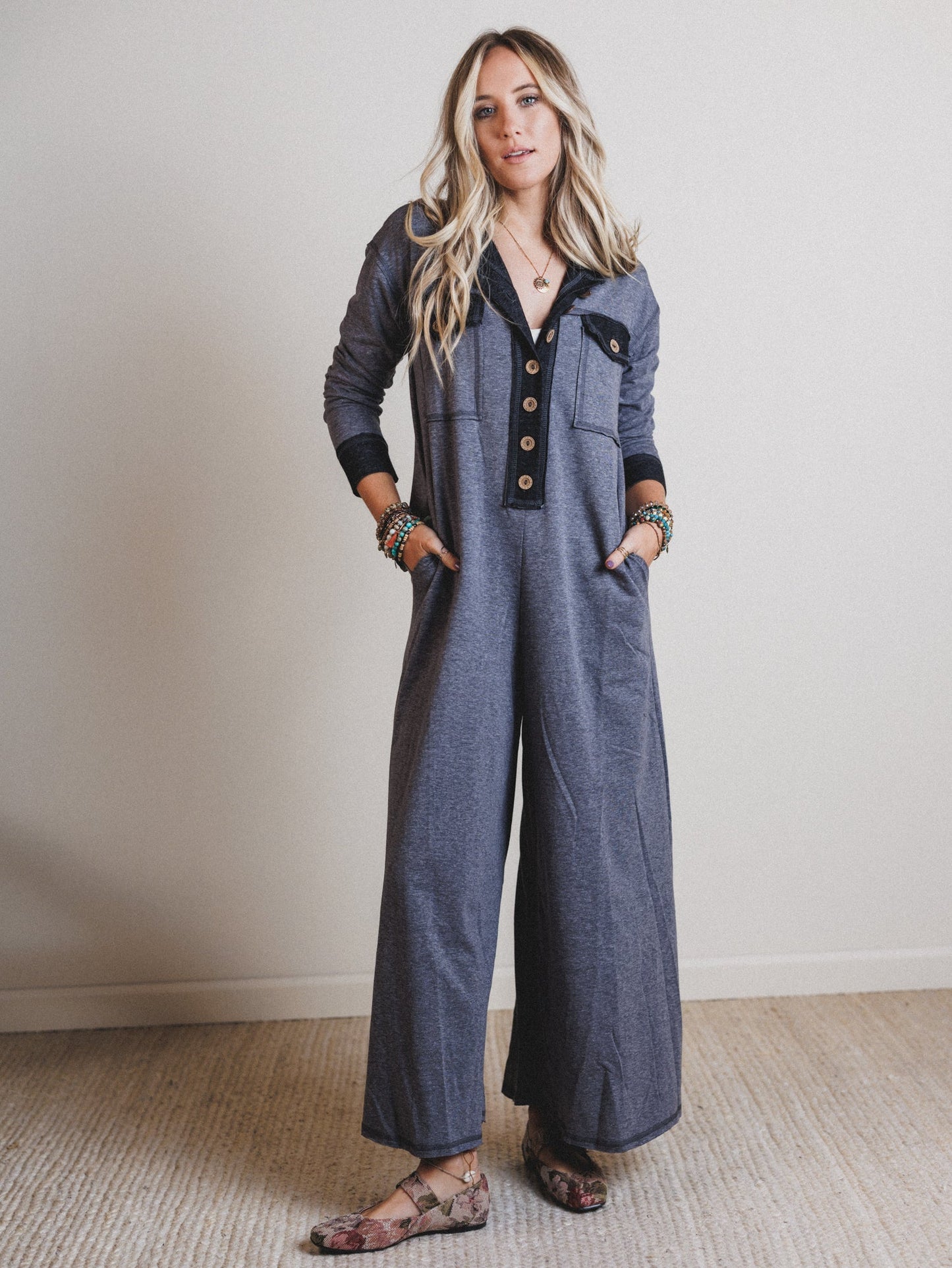 The Nest Jodi Long Sleeve Jumpsuit - Black