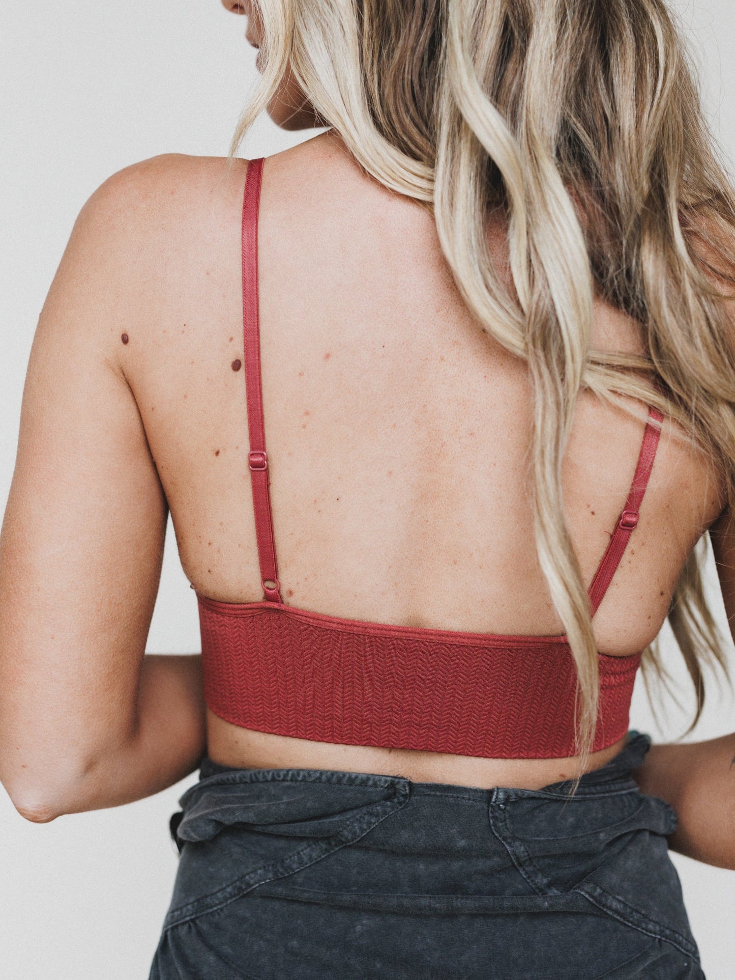 Audra Waistband Loop Lace Bralette - Rust