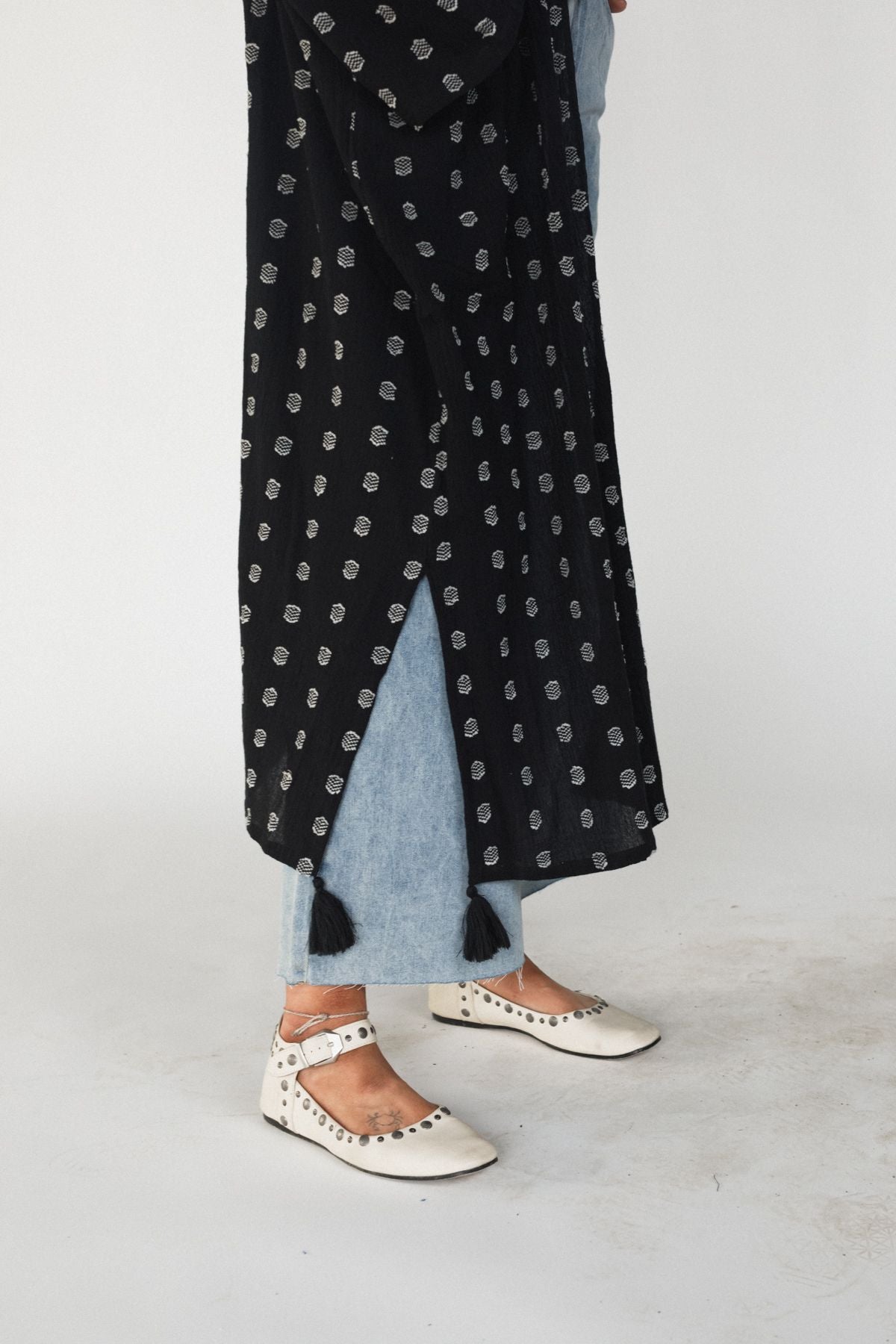 Selene Tassel Kimono - Black
