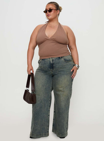 Whimsy Halter Top Chocolate Curve