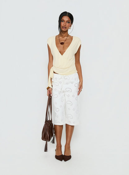 Clock Ticking Cinched Top Cream