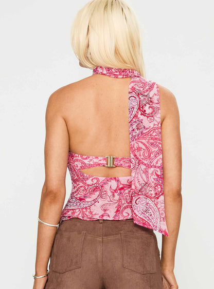 Superstitions Scarf Top Pink Multi
