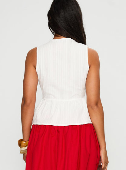 Rosellah Tie Up Top White
