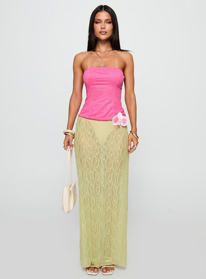 Plotline Strapless Top Pink