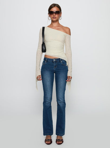 Face Card Long Sleeve Top Cream