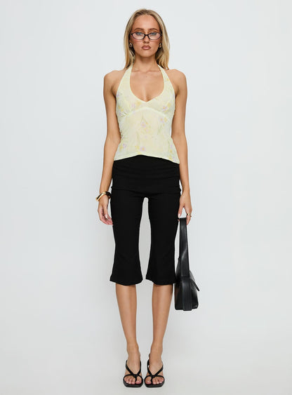 Dymond Halter Top Yellow Floral
