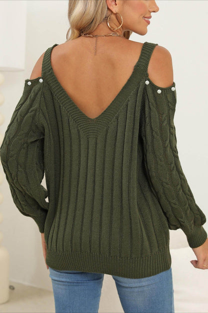 Deep V Sexy Off-Shoulder Loose Pullover Sweater