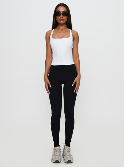 Layup Active Longline Cross Back Top White