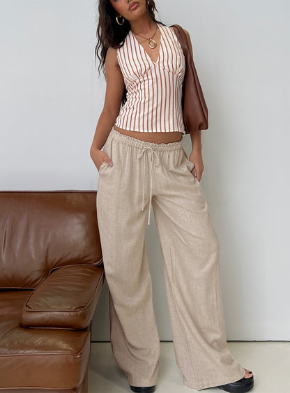 Radiant Beam Halter Top Orange Stripe
