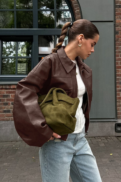 Vintage Brown Leather Jacket