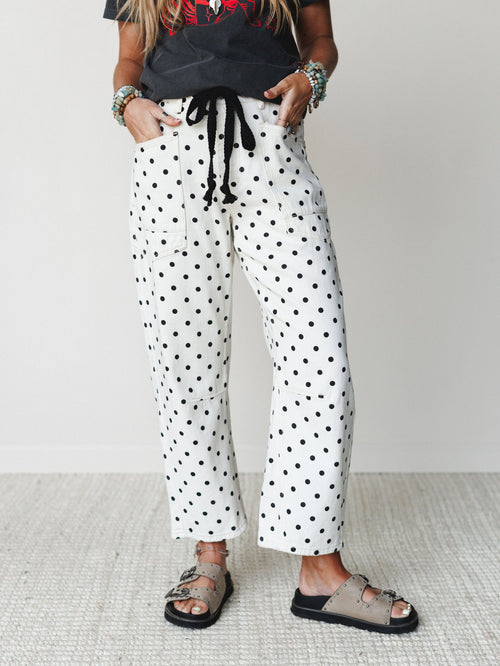 Spotted and Dotted Pants - Cream