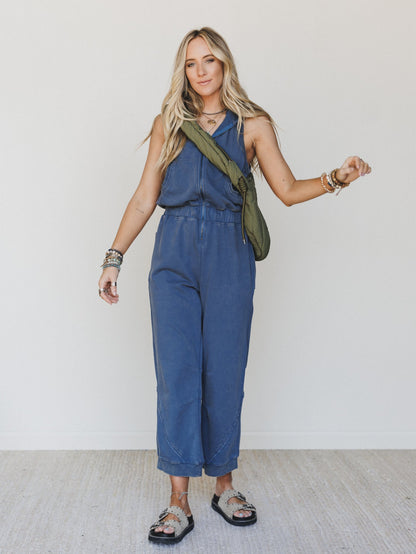 Ryder Hooded Jumpsuit - Denim