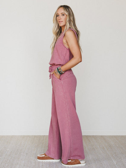 June Moon Jumpsuit - Raspberry