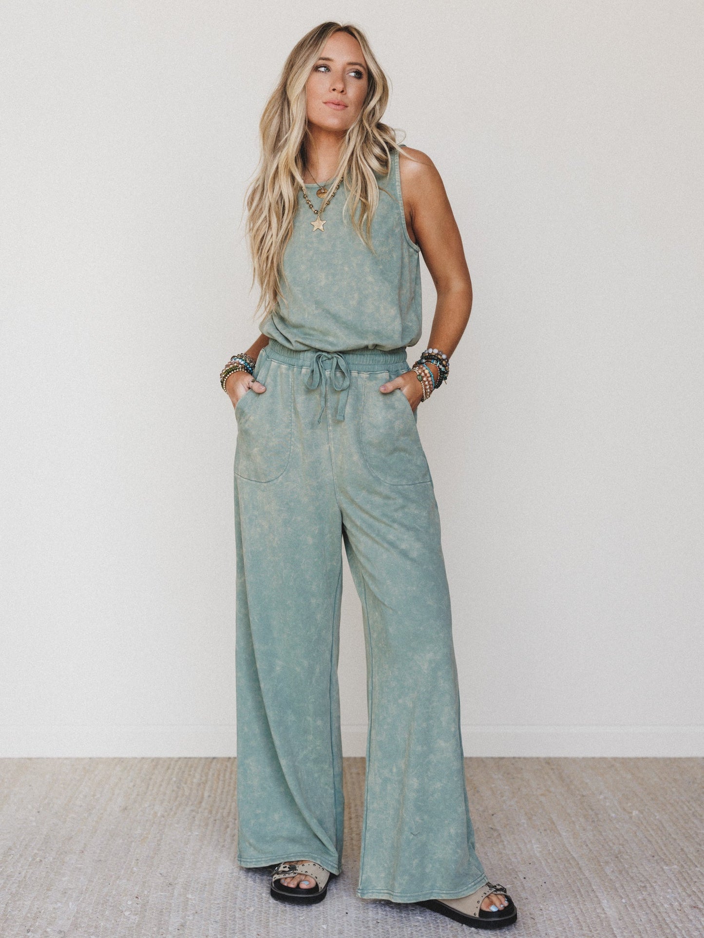 June Moon Jumpsuit - Sage