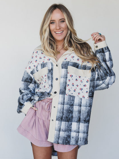 Chance Mix Print Jacket - Black