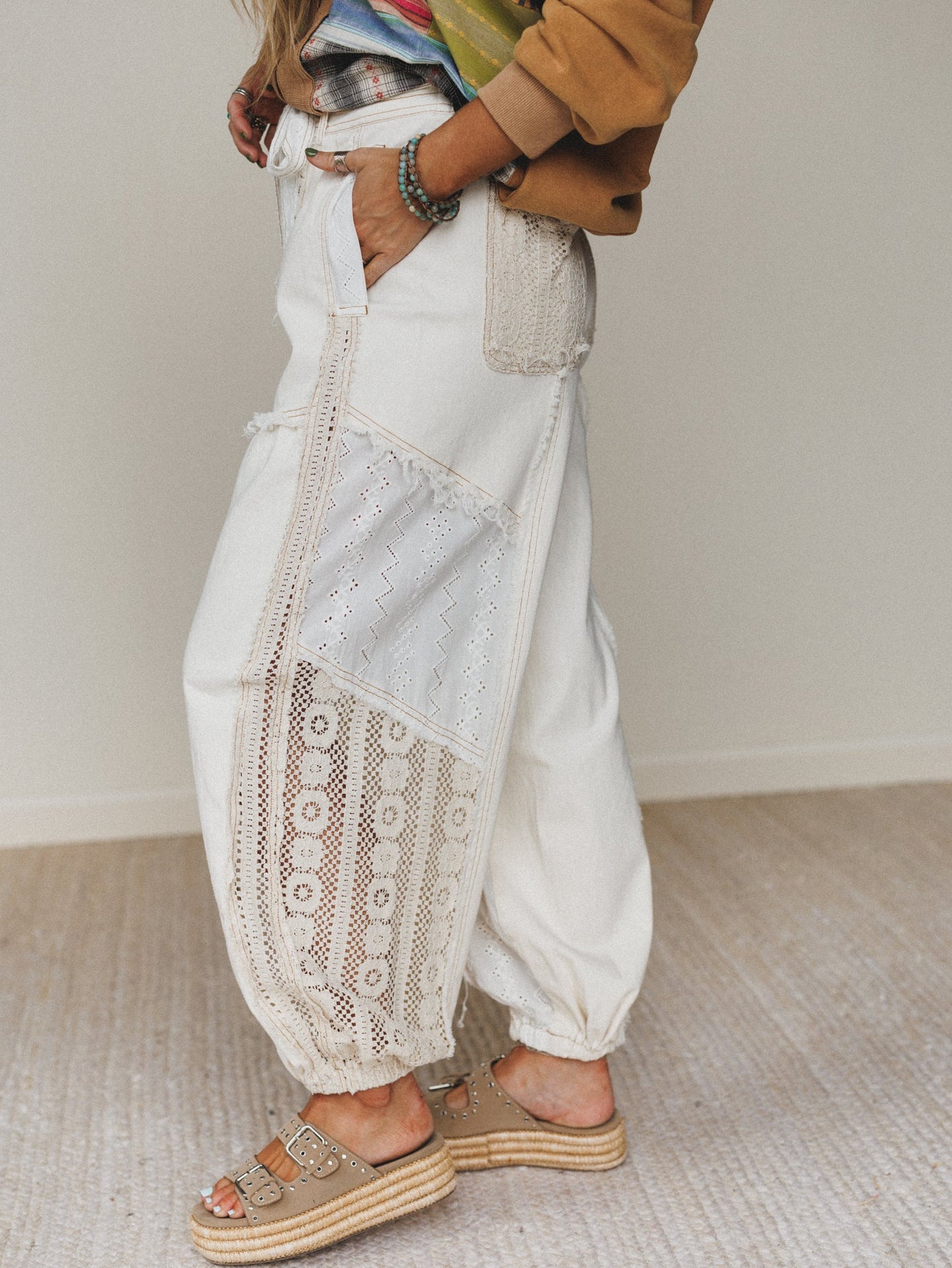 Lace Daze Pants - Cream