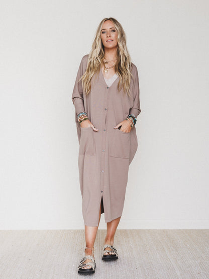 Harper Duster Dress - Mushroom