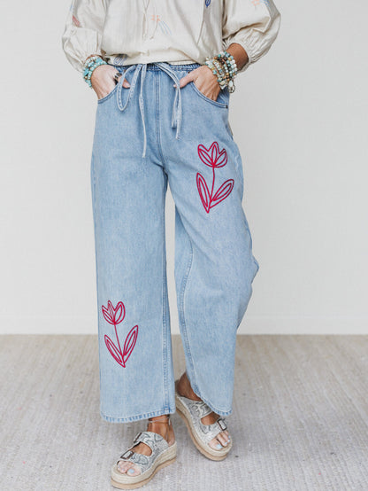 The Nest Soft Petal Denim Pants - Denim