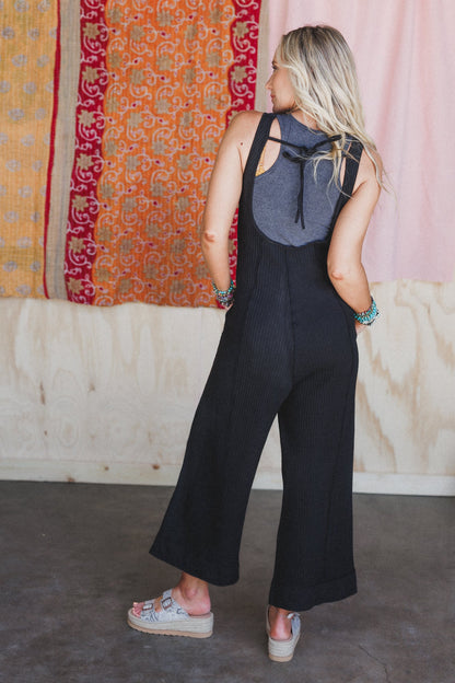 Sky Path Wide Leg Jumpsuit - Black