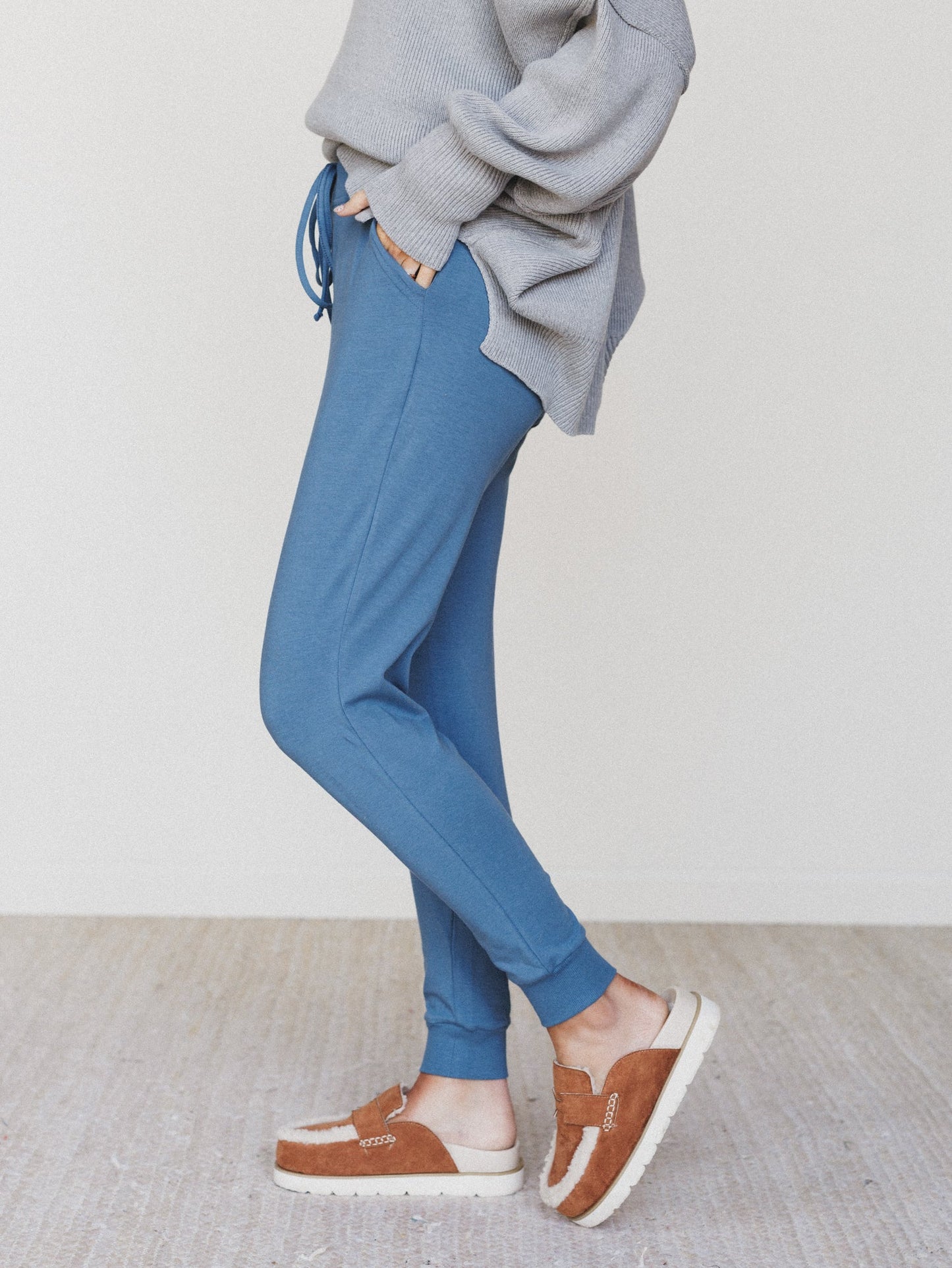 Dani Jogger Lounge Pant - Dusty Blue