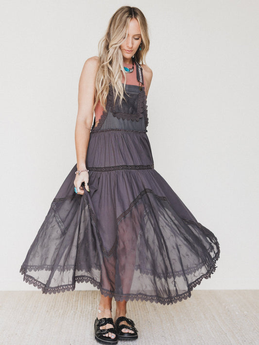 Garden Stroll Overall Dress - Ash