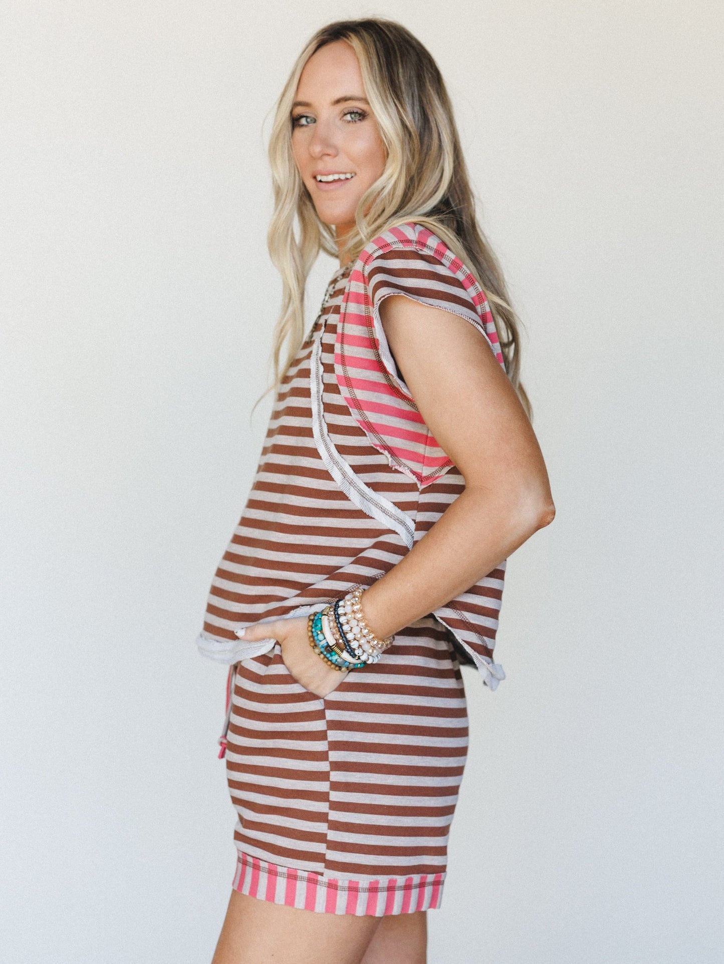 Mazy Two Piece Set - Coffee Coral