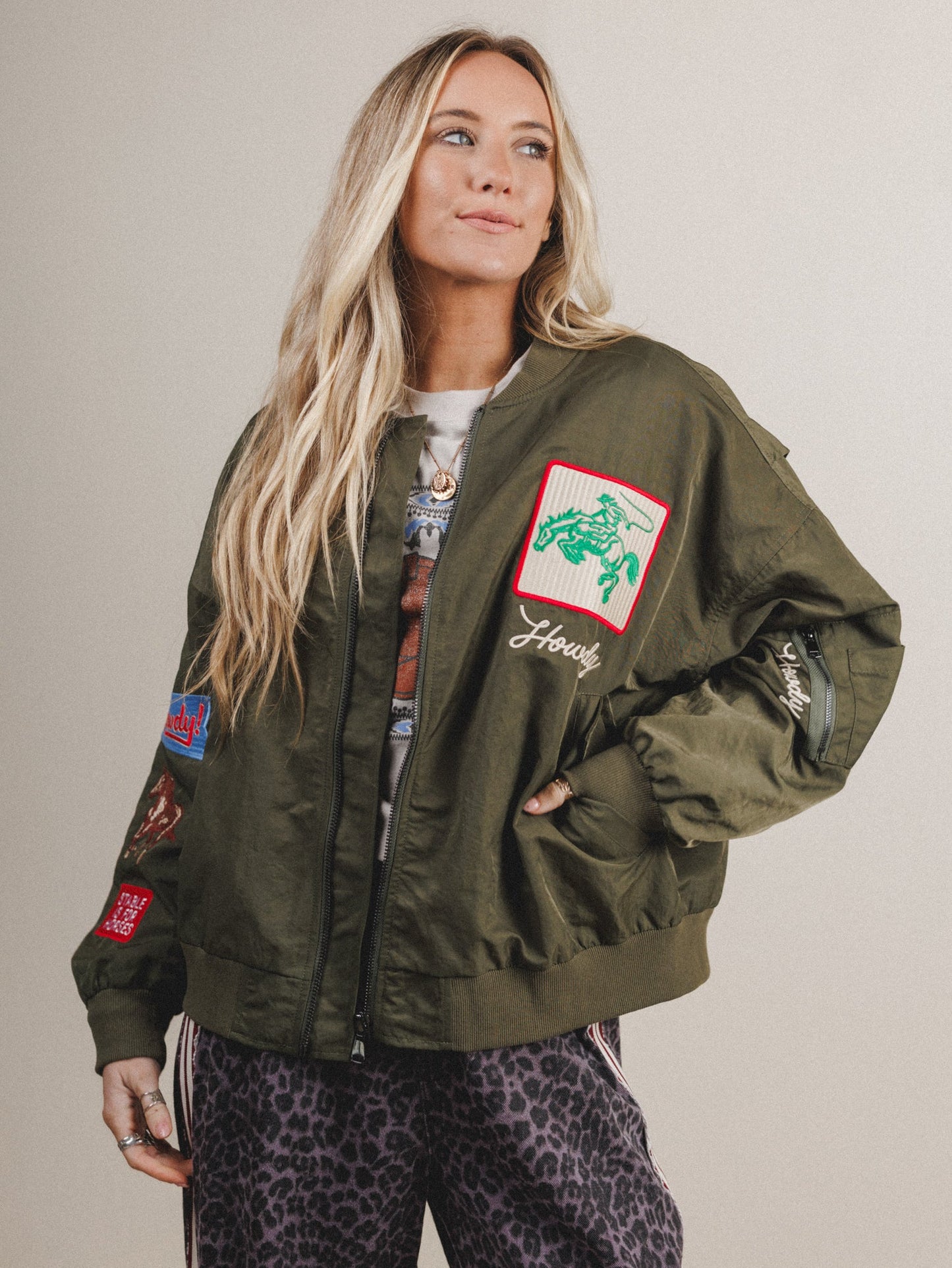 West Coast Rhode Bomber Jacket  - Army Green