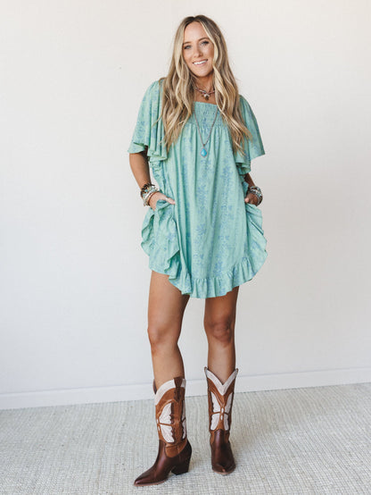 Goldie Floral Romper - Sage