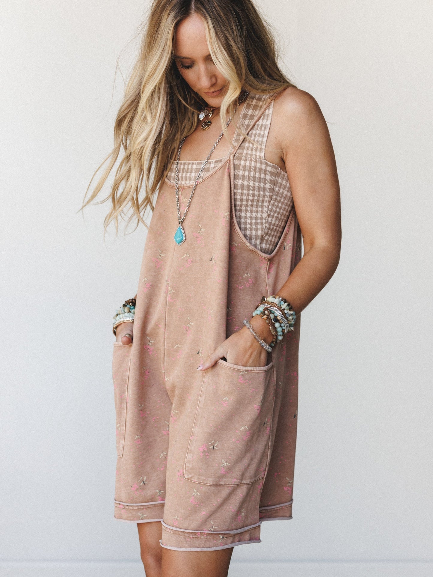 Calla Bloom Romper - Almond