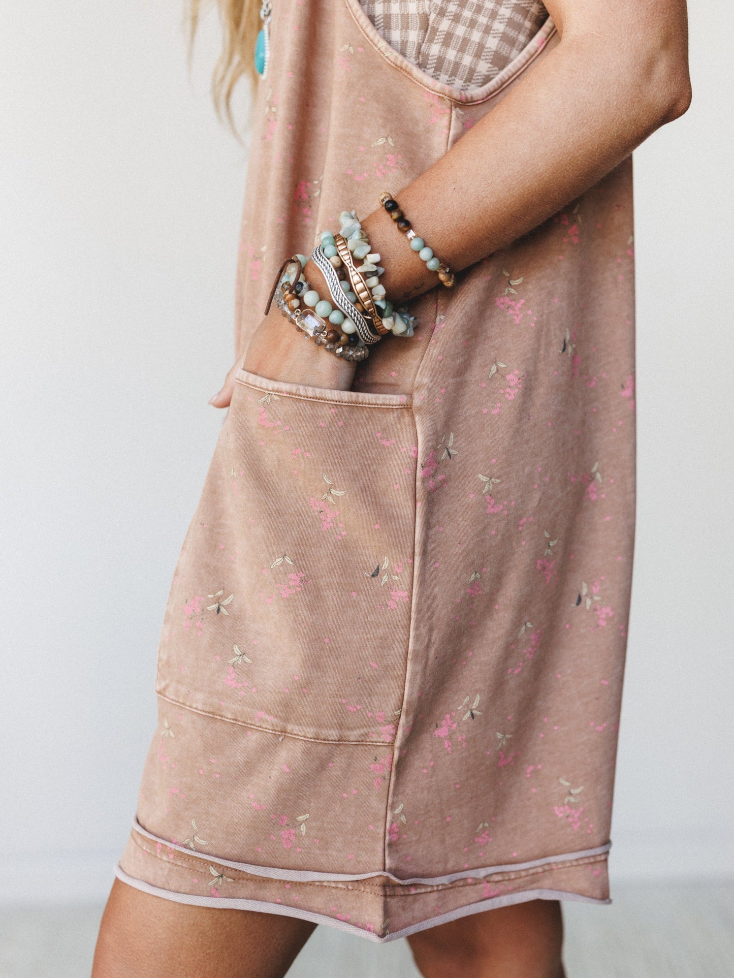 Calla Bloom Romper - Almond