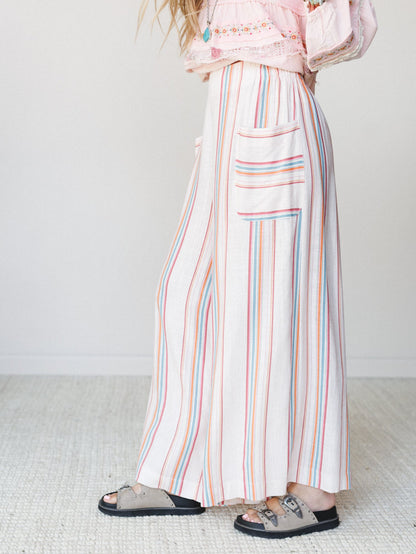 Just Like Sunshine Striped Pants - Natural