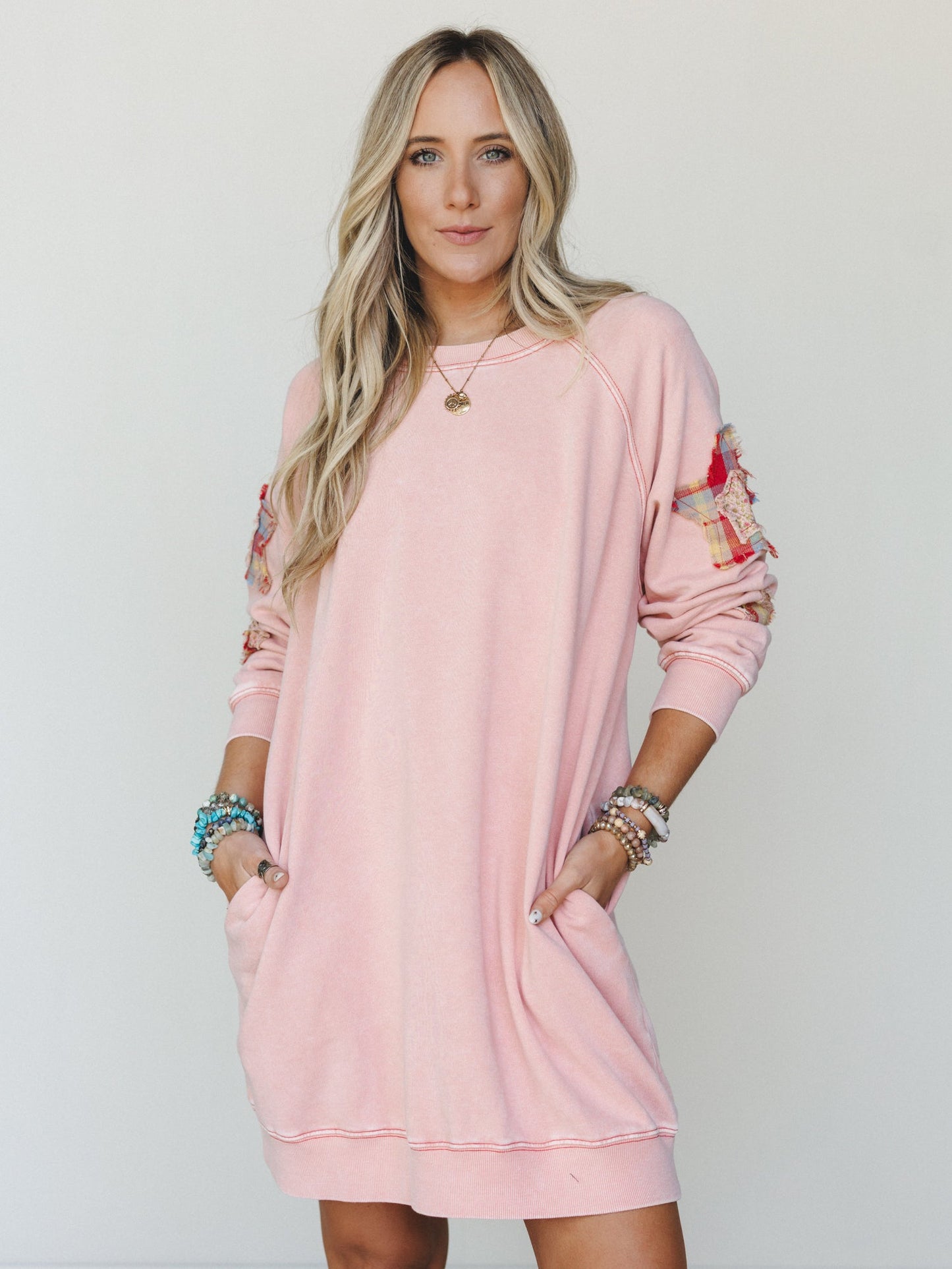 Starfall of Wonder Long Sleeve Dress
 - Blush
