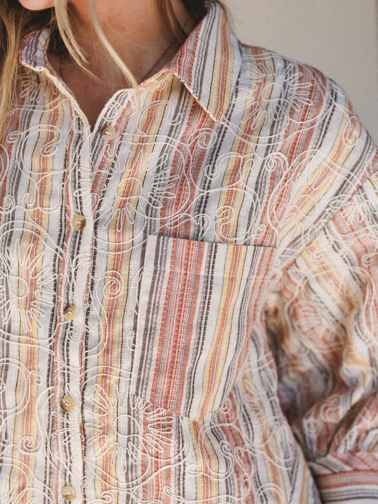 Thoughts of Love Blouse - Cinnamon