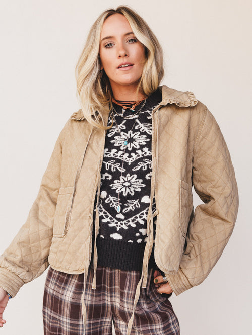 Rowan Cottage Quilted Jacket - Camel