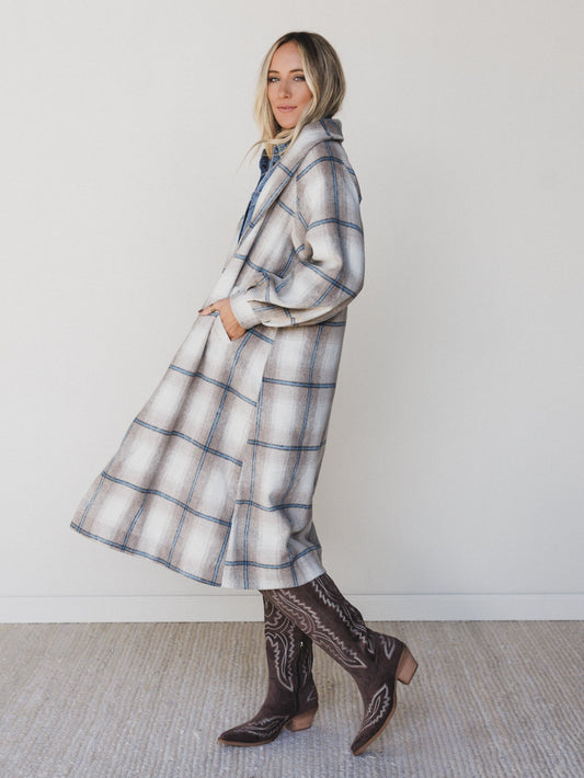 Rustic Gatherings Plaid Coat - Mocha