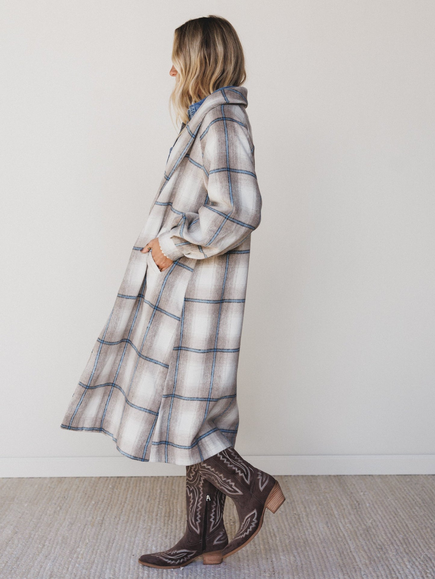 Rustic Gatherings Plaid Coat - Mocha