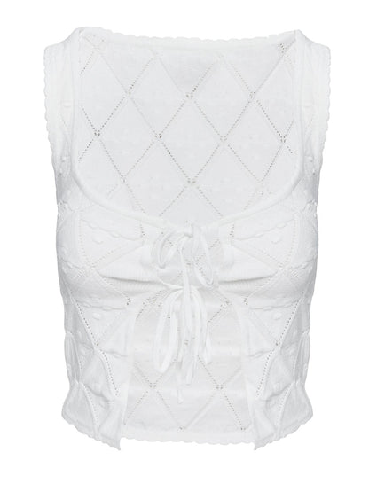 Giulia Knit Top White