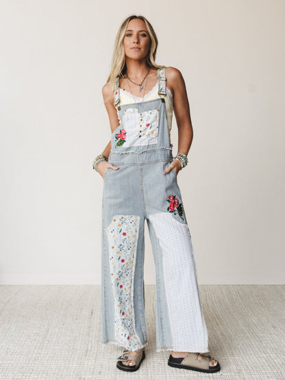 Sights on Soaring Overalls - Denim Stripe
