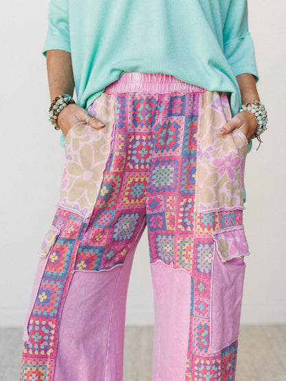 Desert Collage Pants - Bubble Gum