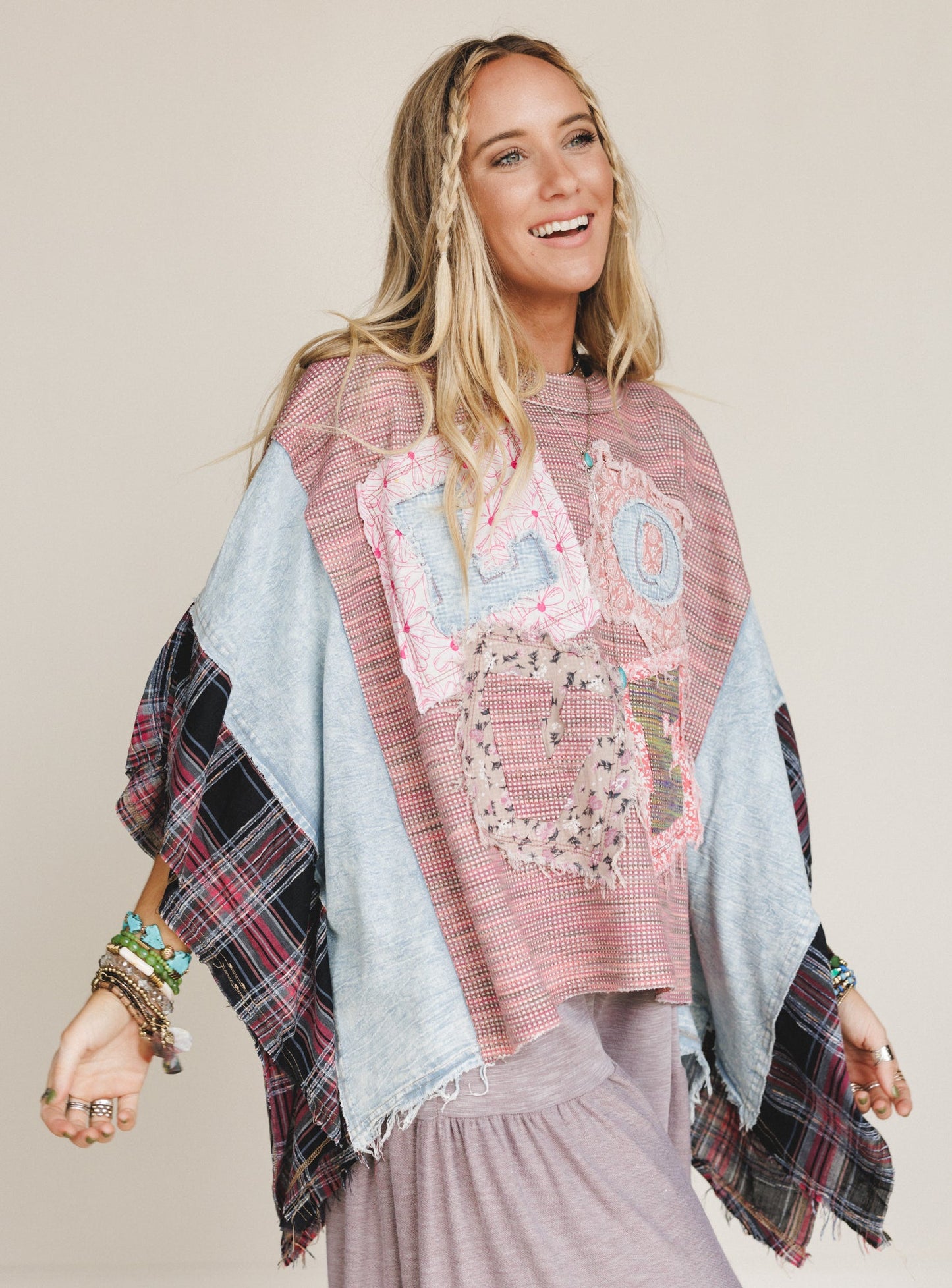 Soft Heart Patchwork Top - Pink