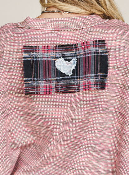 Soft Heart Patchwork Top - Pink
