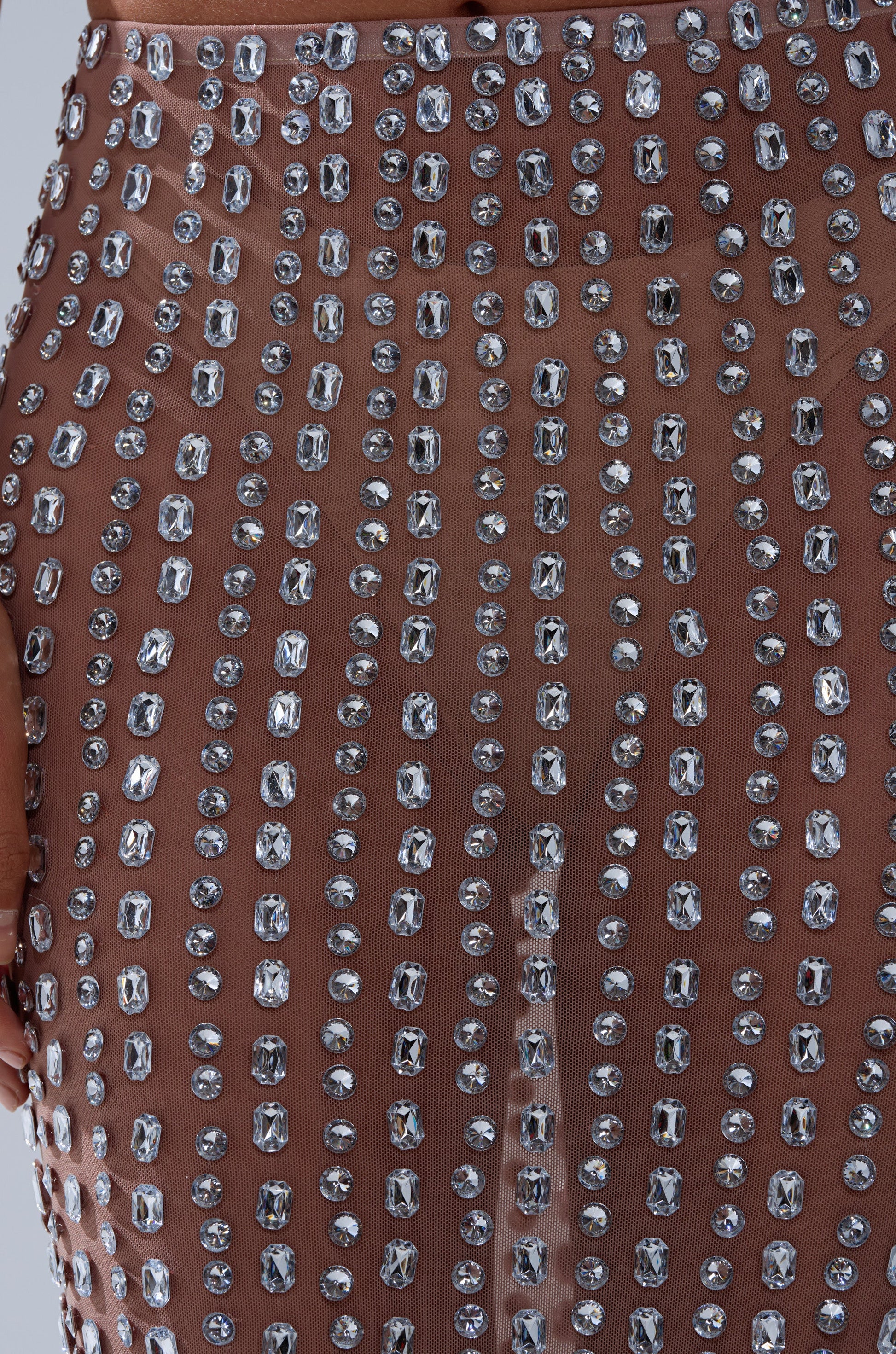ALL THE SHINE RHINESTONE MAXI SKIRT