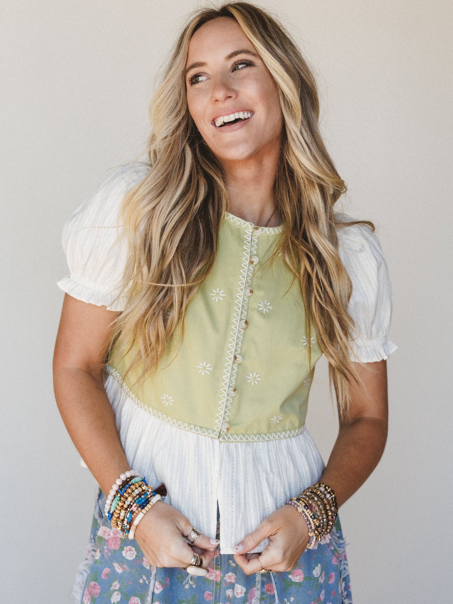Heart to Hand Top - Light Olive