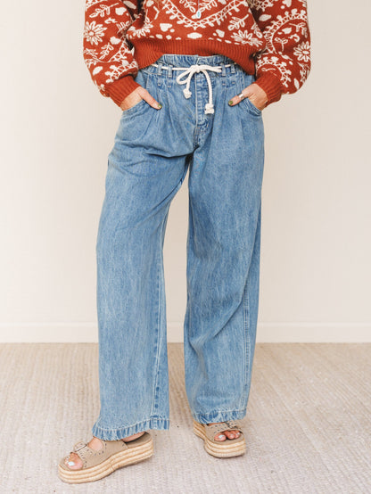 Easy Outlaw Wide Leg Pants - Denim