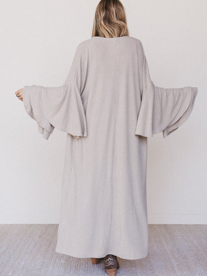 The Nest Radiant Ruffles Duster Cardigan - Taupe