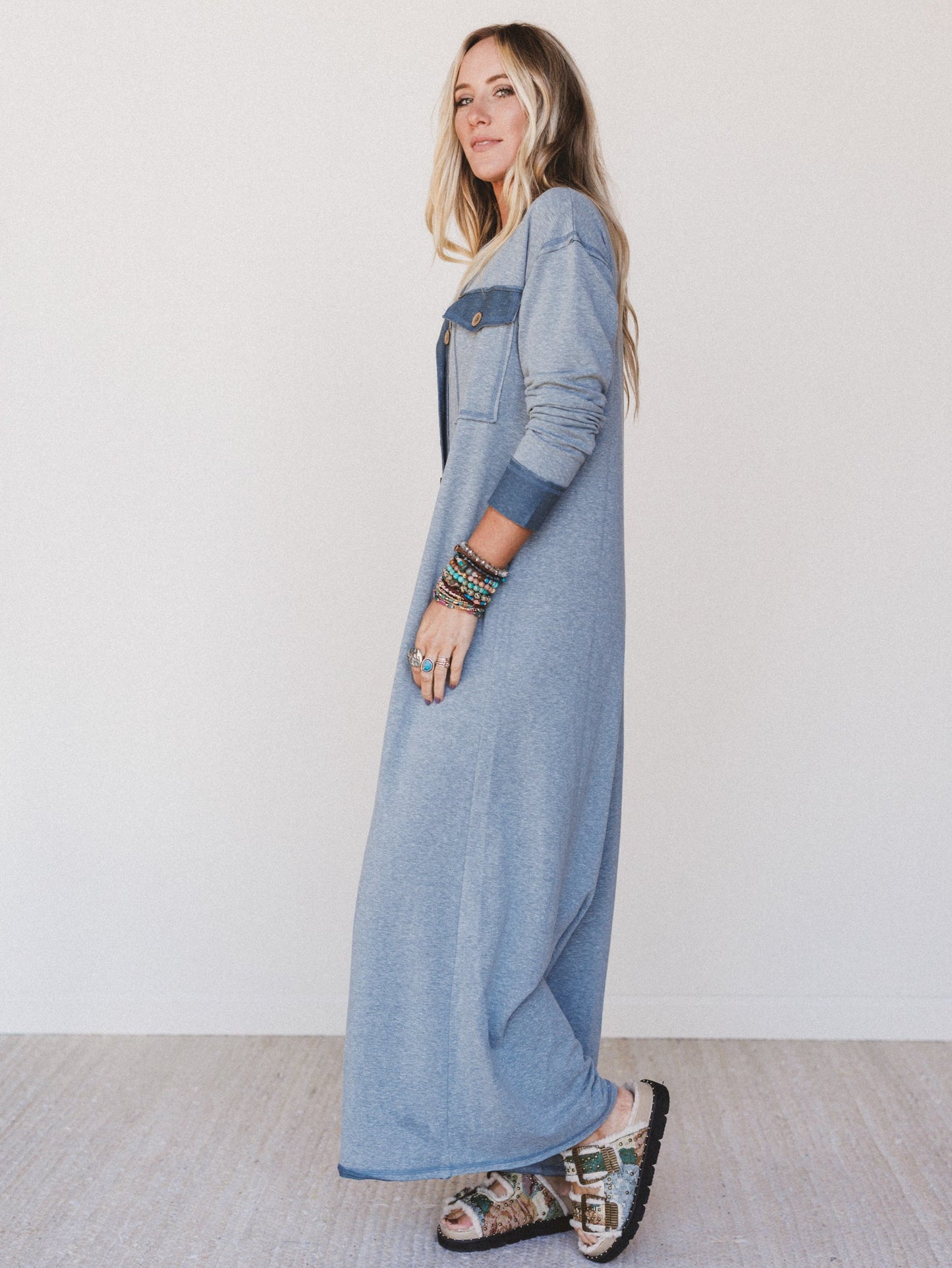 The Nest Jodi Long Sleeve Jumpsuit - Teal