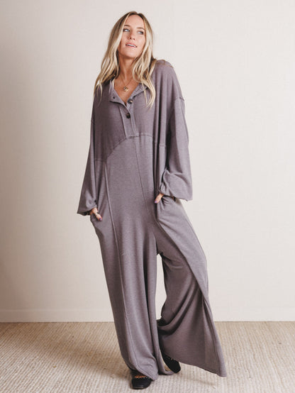 The Nest Sweet Nothings Jumpsuit - Heather Brown