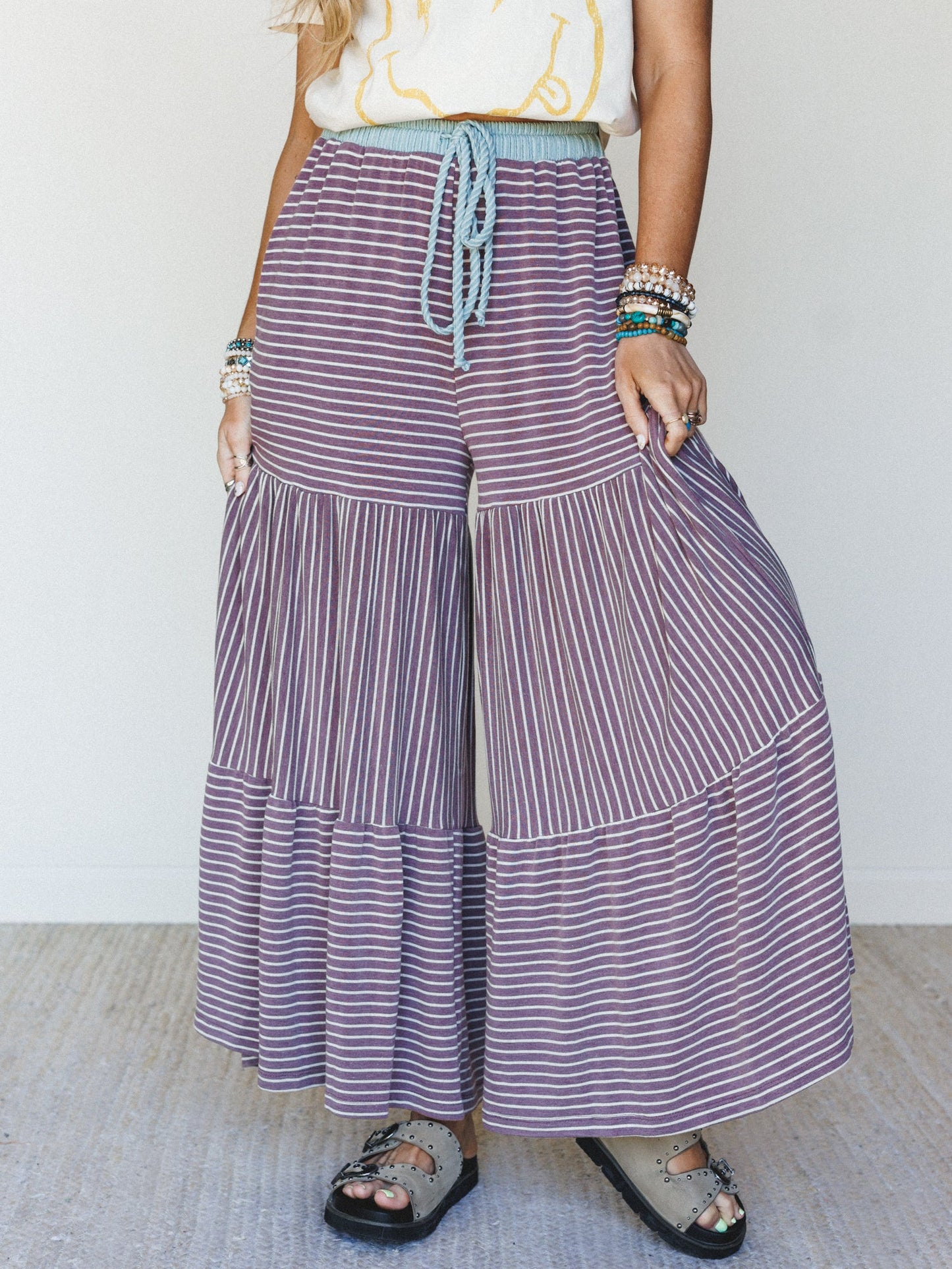 The Nest Forever Mine Striped Pants - Purple